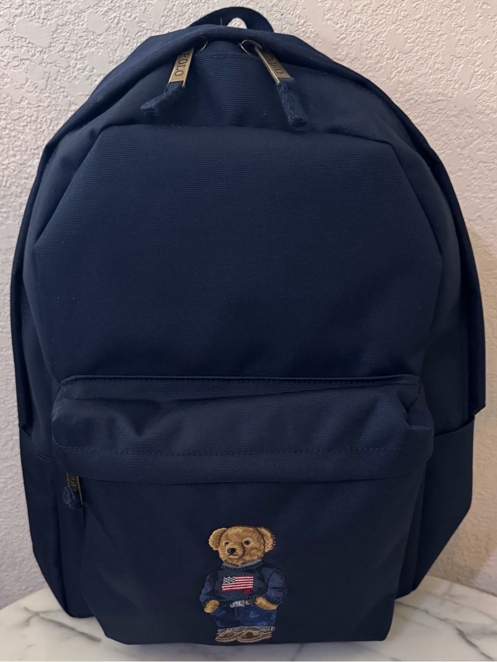 POLO RALPH LAUREN Genuine Polo Bear Backpack Full Size Navy,beautiful embroidery